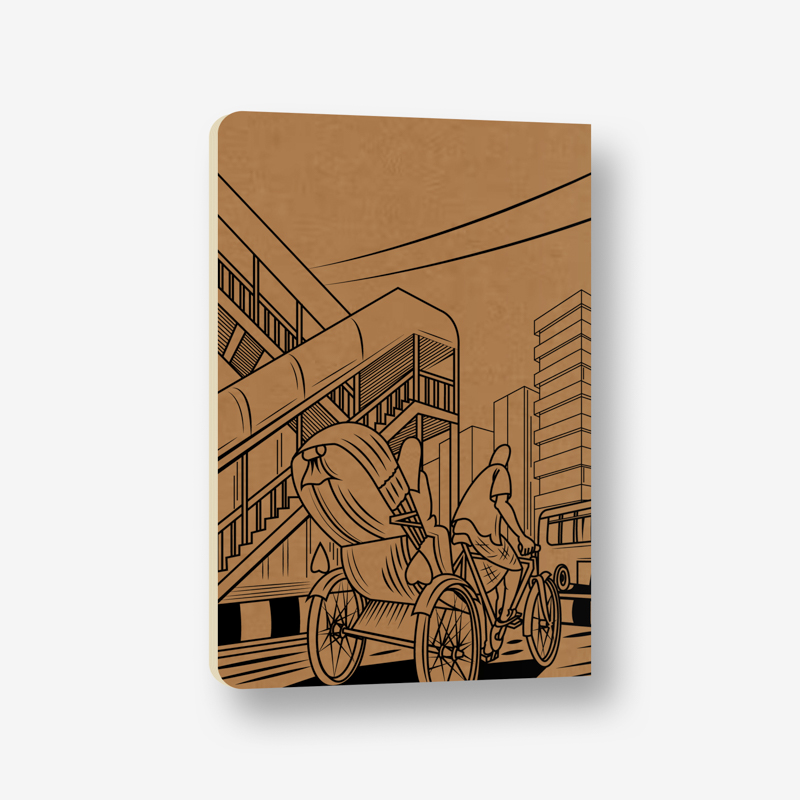 Dhaka (Line) Kraft Cover Notebook (SN202309382)