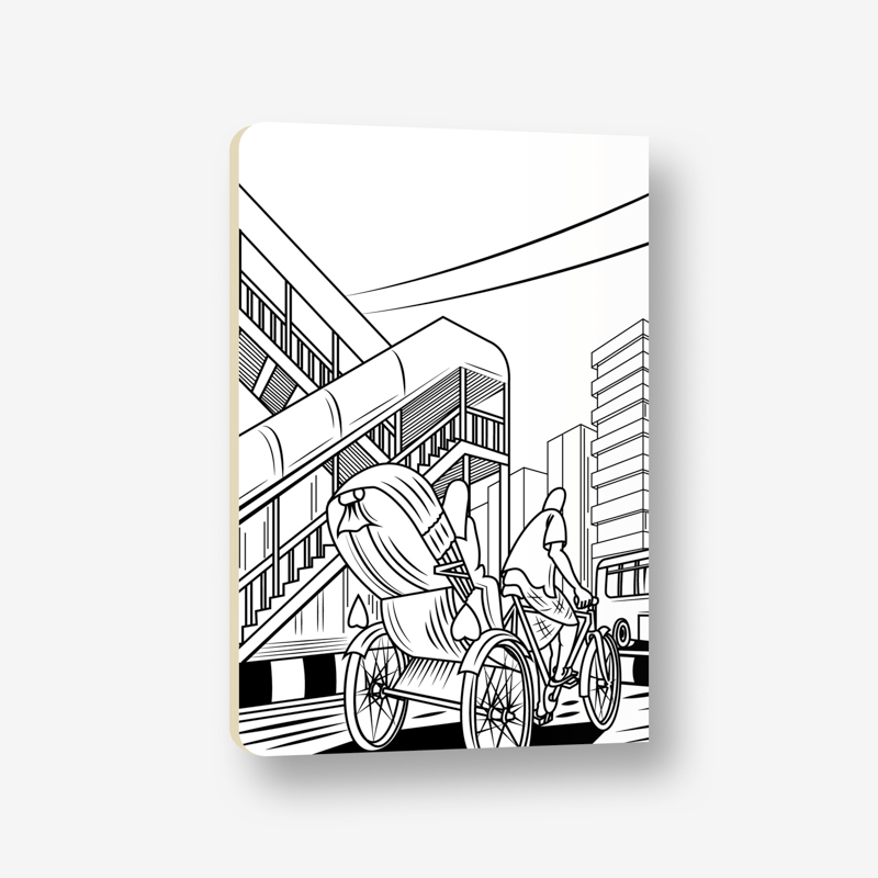Dhaka (Line) White Cover Notebook (SN202309382)