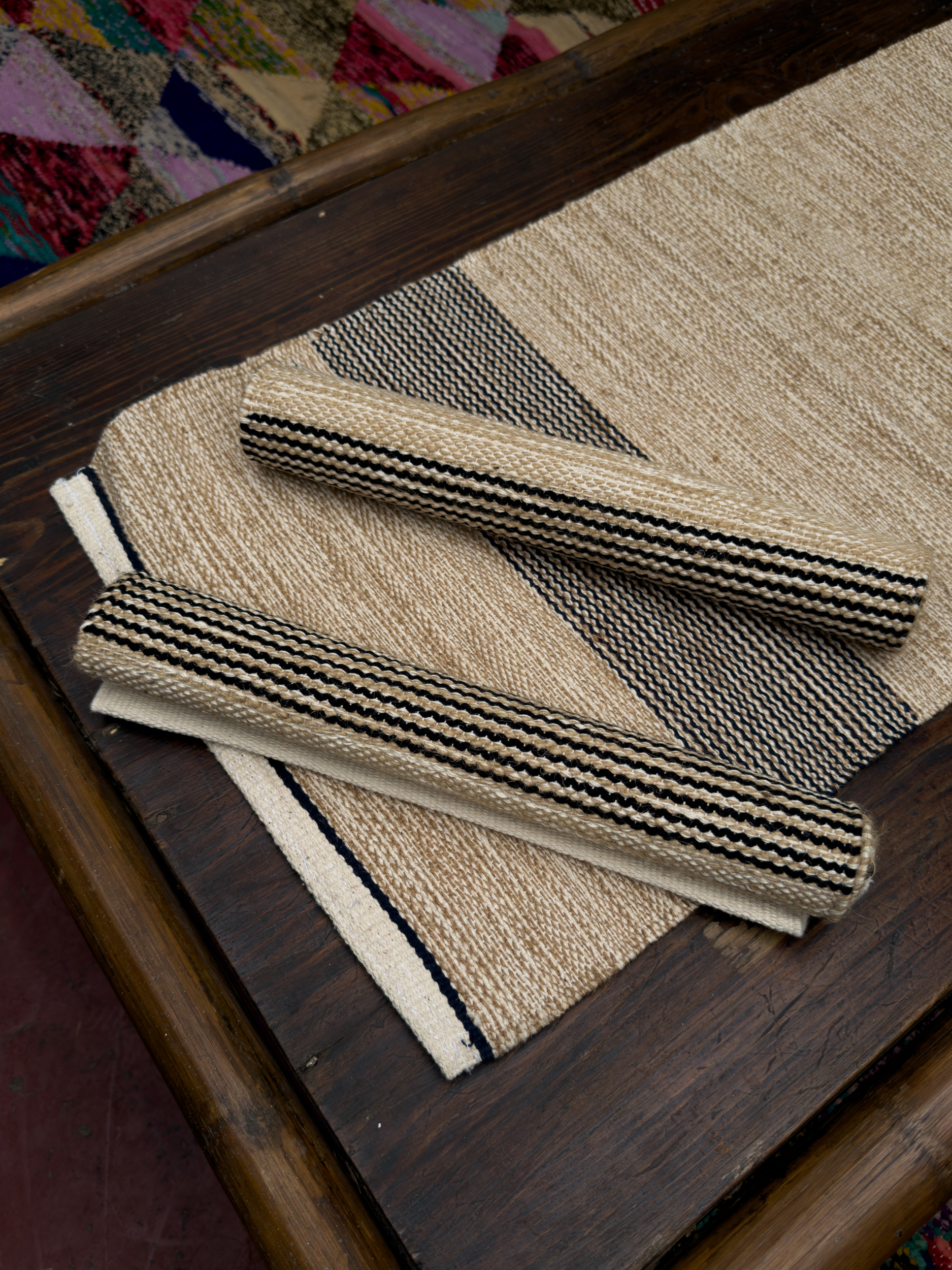 Tropical Black Almond Table Runner and Mat Set